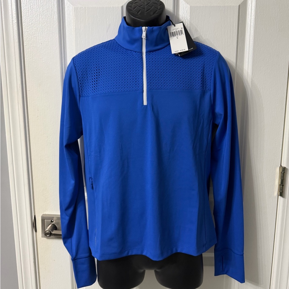 RLX Ralph Lauren Perforated Blue Pullover Golf Jacket Large